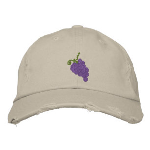 Embroidered Grapes Cap