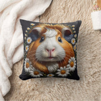 Embroidered Guinea Pig with Daisies