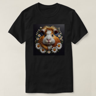 Embroidered Guinea Pig with Daisies T-Shirt