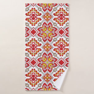 Embroidered handmade cross-stitch ethnic Ukraine p Bath Towel
