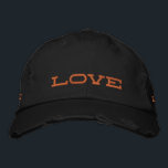 Embroidered Hat<br><div class="desc">"LOVE",  District Threads Distressed Chino Twill Cap</div>