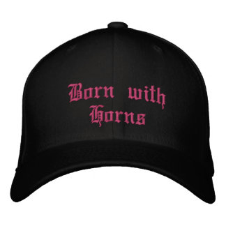Embroidered Hat- Born with Horns Hat