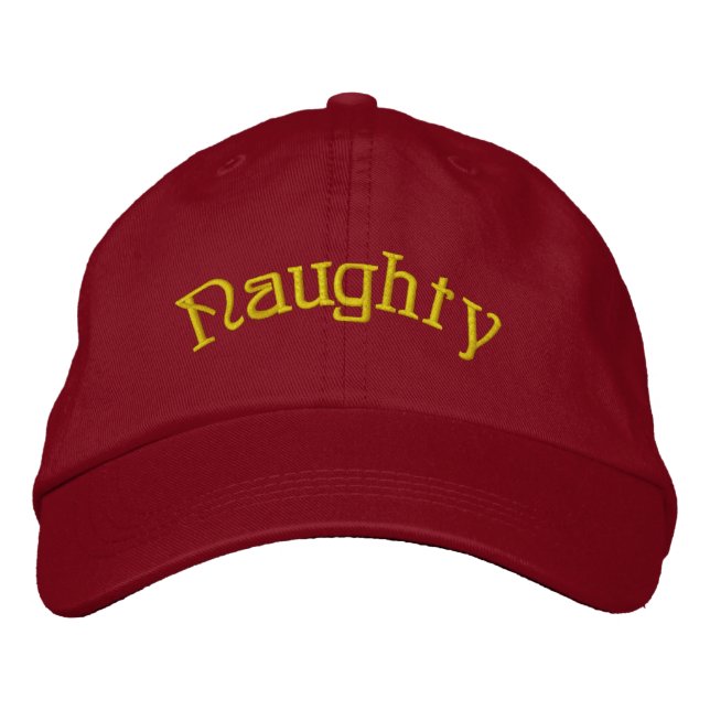 Embroidered Hat - Personalised Naughty Christmas (Front)