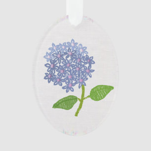 embroidered Hortensie Ceramics Ornament