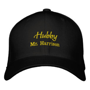 Embroidered Hubby Wifey Baseball Caps, Matching Hat