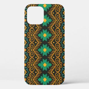 Embroidered Ikat Fabric Ethnic Design iPhone 12 Case