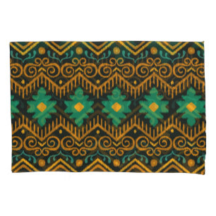 Embroidered Ikat Fabric Ethnic Design Pillowcase