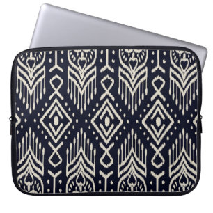 Embroidered Ikat Fabric: Ethnic Elegance. Laptop Sleeve