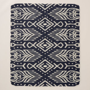 Embroidered Ikat Fabric: Ethnic Elegance. Sherpa Blanket
