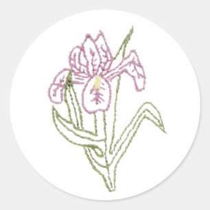 Embroidered Iris Sticker