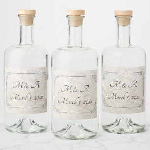 Embroidered Lace Wedding Bottle Label