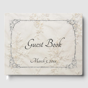 Embroidered Lace Wedding Guest Book
