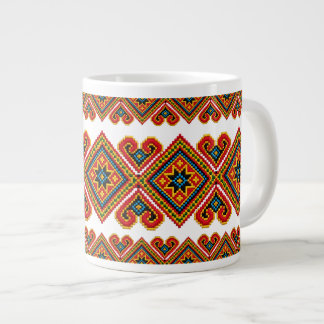 Embroidered Look Large Coffee Mug