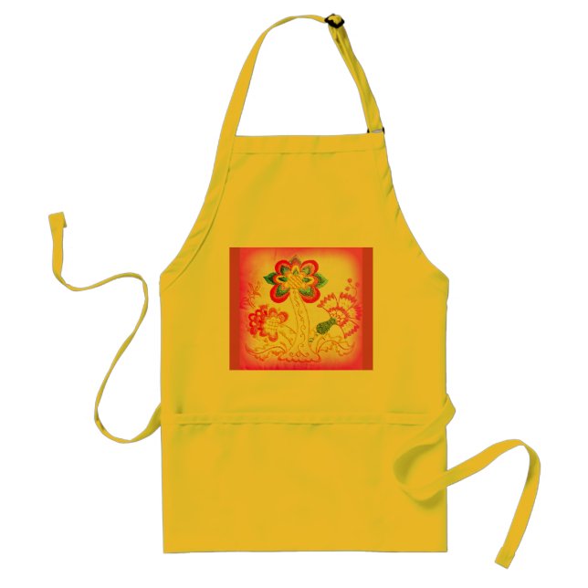 embroidered palm tree apron (Front)