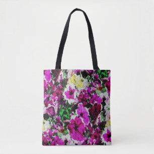 Embroidered Pansies... Tote Bag