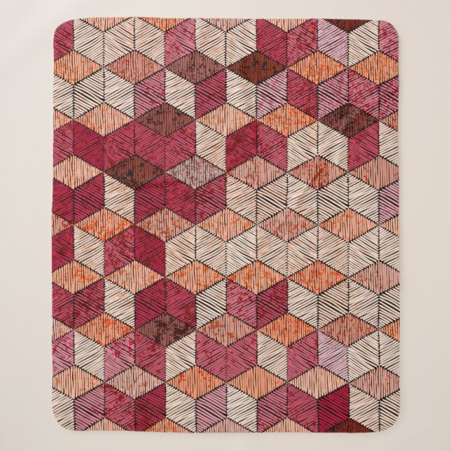 Embroidered patchwork seamless pattern. Bohemian.  Sherpa Blanket (Front)