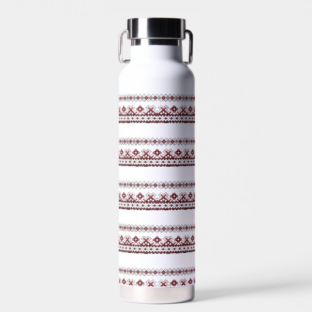 Embroidered Pattern Stainless Steel Bottle (Front)
