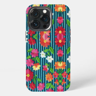Embroidered quilted flowers by CallisC Throw Pill iPhone 13 Pro Case