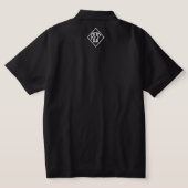 Embroidered REF black with white letters polo (Design Back)