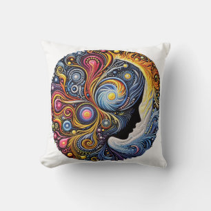Embroidered Rhythms: A Folk Art Symphony Cushion
