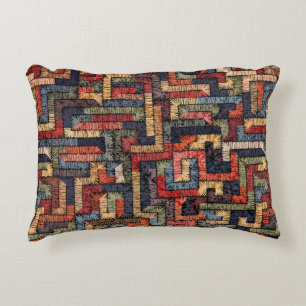 Embroidered seamless geometric pattern. Ethnic and Decorative Cushion