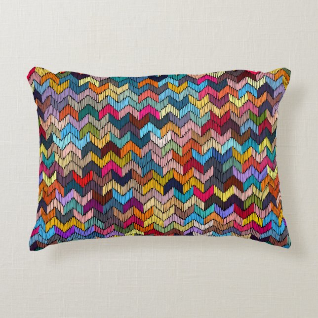 Embroidered seamless geometric pattern. Ornament E Decorative Cushion (Front)
