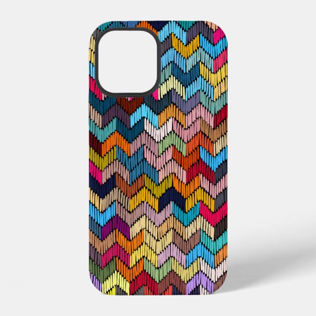 Embroidered seamless geometric pattern. Ornament E iPhone Case (Back)