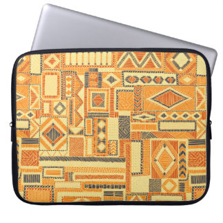 Embroidered seamless patchwork pattern. Bohemian o Laptop Sleeve