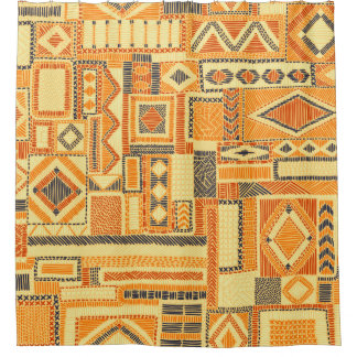 Embroidered seamless patchwork pattern. Bohemian o Shower Curtain