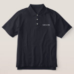 Embroidered Shirt<br><div class="desc">Classic polo shirt for the Groom is shown in navy with white embroidered letters.
Customise this item or buy as shown.</div>