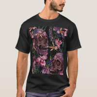 Embroidered Skull: Gothic Orchid Pattern