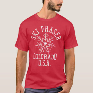 Embroidered Snowflake Fraser Colorado USA White T-Shirt
