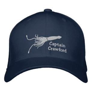 Embroidered Squid Captain''s Hat