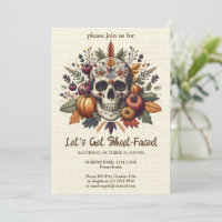 Embroidered Sugar Skull Fall Flowers Pastel Goth