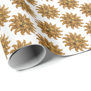 Embroidered Sun Wrapping Paper