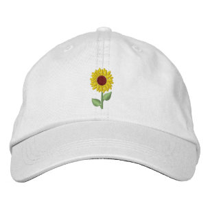 Embroidered sunflower custom hat flower