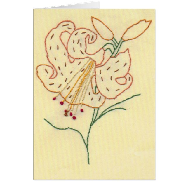 Embroidered Tiger Lily Flower (Front)