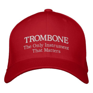 Embroidered Trombone Hat With Slogan