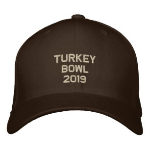Embroidered Turkey Bowl - Change to Current Year Embroidered Hat