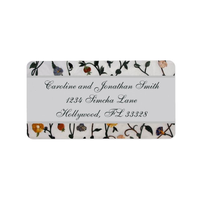 Embroidered Vines Return Address Label (Front)