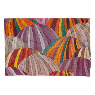 Embroidered wavy, ethnic bohemian seamless pattern pillowcase