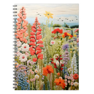 Embroidered Wildflowers Pretty Notebook & Journal