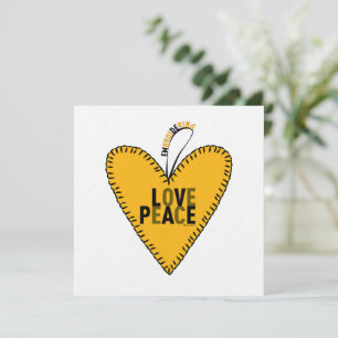 Embroidering Love & Peace • Yellow • Holiday Card