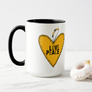 Embroidering Love & Peace • Yellow • Mug
