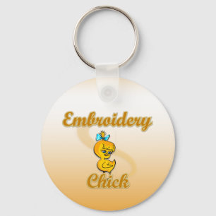 Embroidery Chick Key Ring