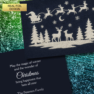 Embroidery Christmas Forest Animals Santa Sleigh