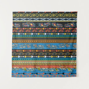 Embroidery colourful simplified ethnic feathers pa tapestry