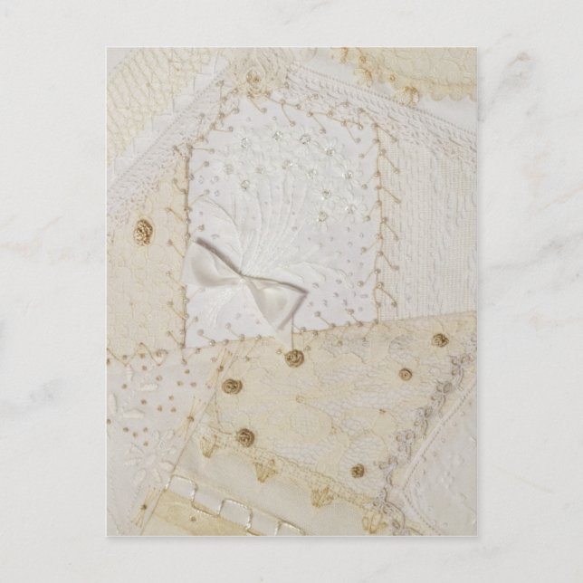 Embroidery Crazy Quilt Panel  No.6 Postcard (Front)