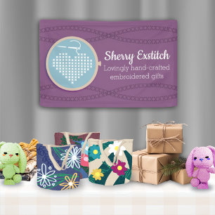 Embroidery cross stitch craft show booth display banner