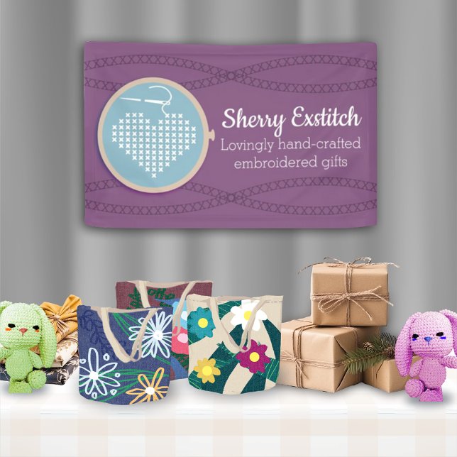 Embroidery cross stitch craft show booth display banner (Creator Uploaded)